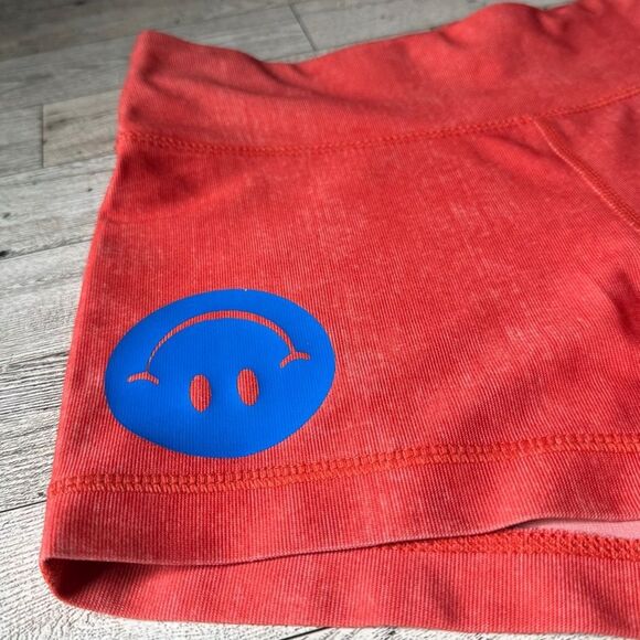 Retro, Upcycled, Upside Down Smiley, Active Micro Shorts - Picture 11 of 13